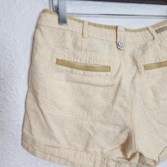 Pilcro And The Letterpress x Anthropologie Yellow Linen Blend Shorts Size 2 - Picture 8 of 10